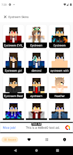 Eystreem Skins for Minecraft