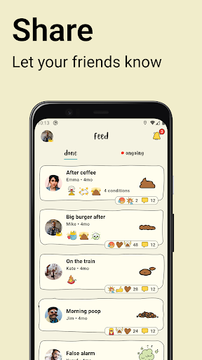 Android application Poopie - Social Poop Tracker screenshort
