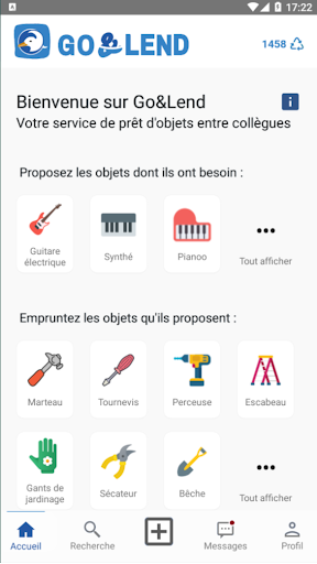 Android application Go&Lend screenshort