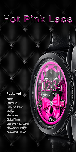 Android application Hot Pink Lace_Watchface screenshort