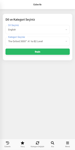 Android application Ezberle screenshort