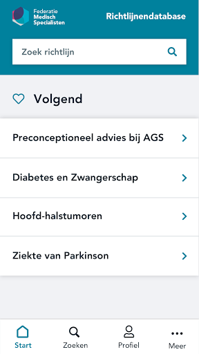 Richtlijnendatabase Screen 2