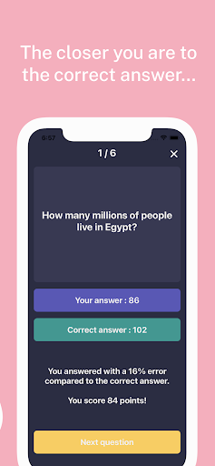 Guesstimate - trivia quiz Screen 3