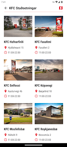 Android application KFC Iceland screenshort