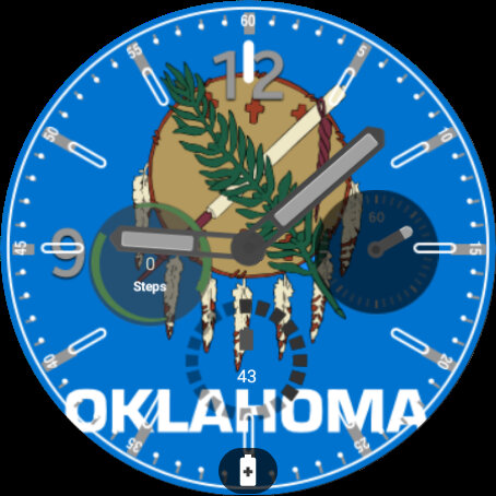 Oklahoma Flag Watchface Screen 2