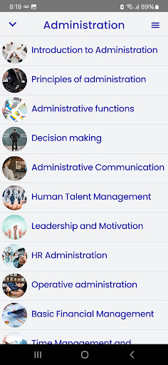 Android application Administration Course screenshort