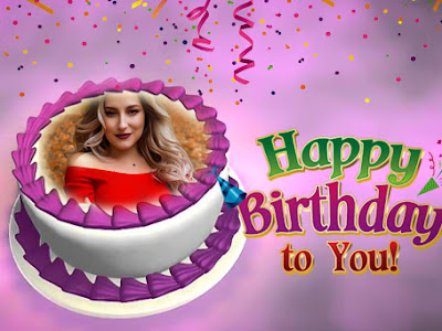 Name happy birthday cake with photo frame 101970-Happy birthday cake with name and photo edit frame