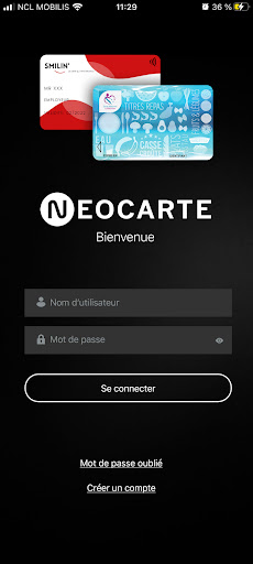 Android application NeoCarte Bénéficiaire screenshort