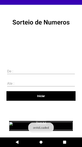 Android application Sorteio de Numeros screenshort