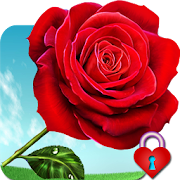 Red Rose Heart Pin Lock Screen