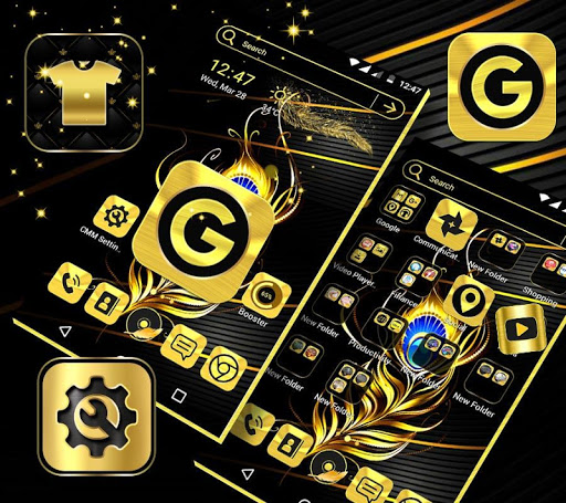 Gold Black Launcher Theme Screen 3