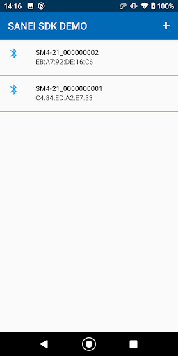 Android application SANEI Android SDK DEMO screenshort