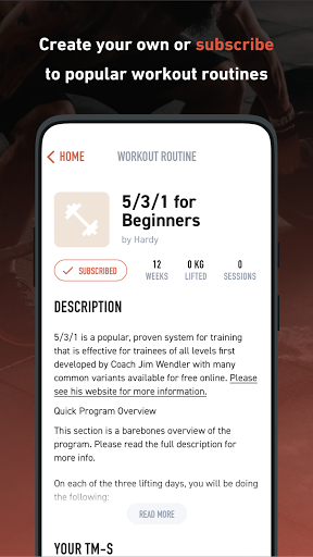 Screenshot of Hardy: smart workout routines