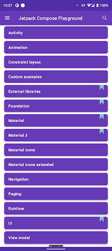Android application Jetpack Compose Playground screenshort