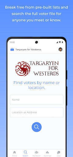 Reach — Progressive Organizing Screen 2