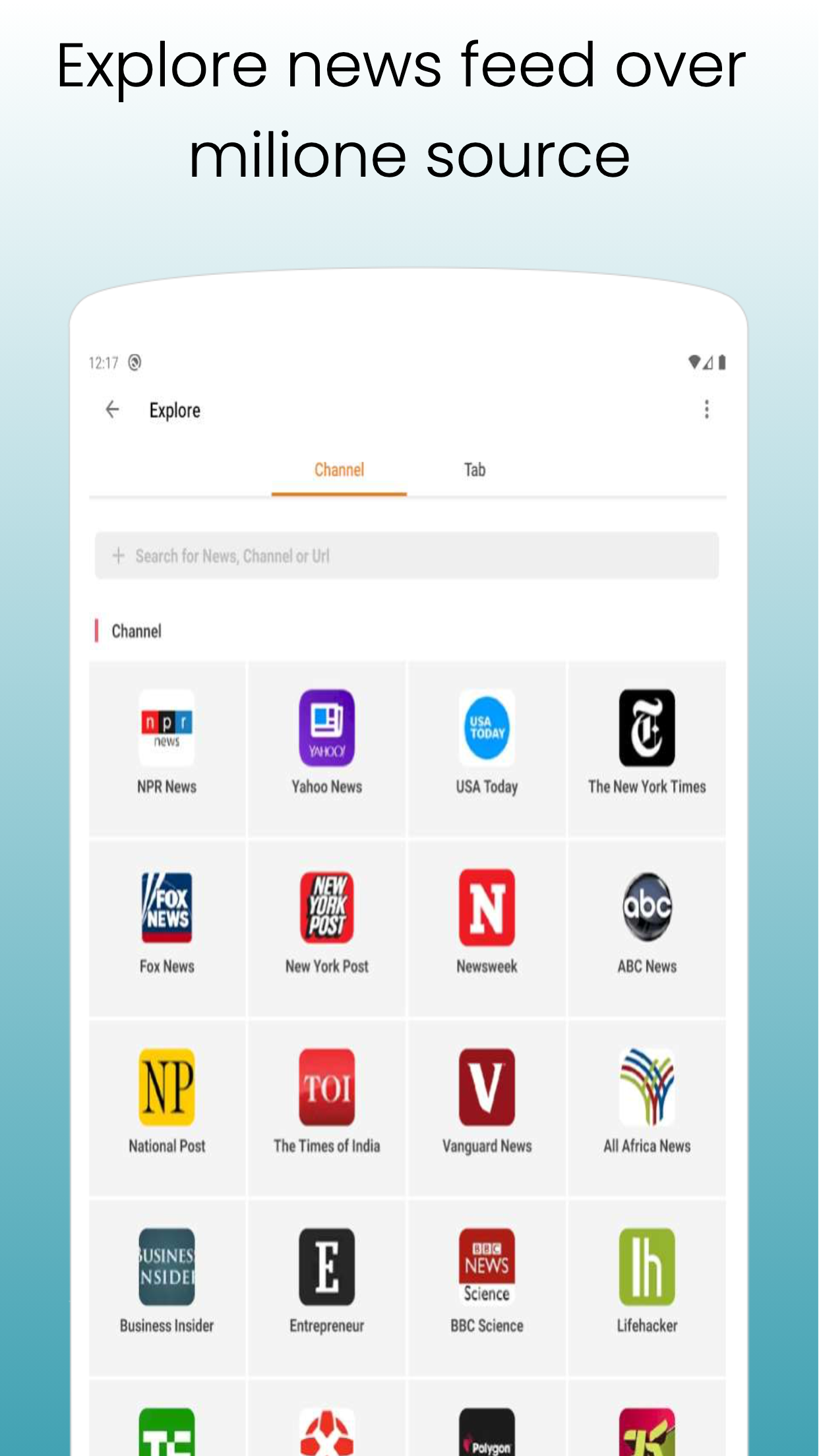 Android application Quick World News screenshort