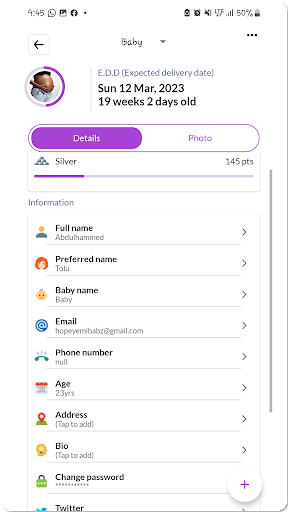 MyBelle Pregnancy App Screen 3