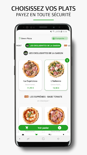 Android application Green Pizza screenshort