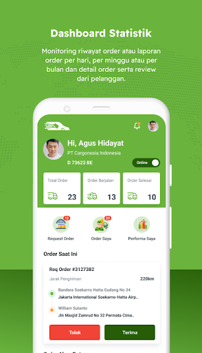 Android application gKargo Driver screenshort
