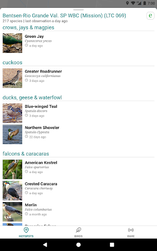 Screenshot of GoBird - Guide to Nearby Birds