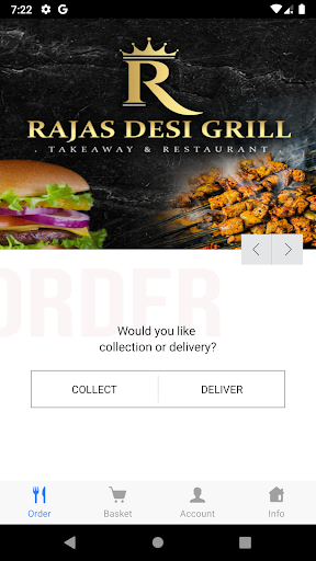 Android application Raja's Desi Grill screenshort