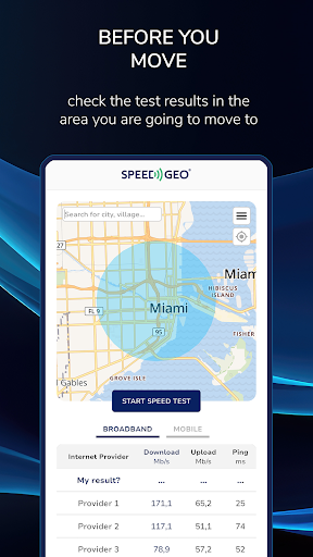 Screenshot of Speed Test by SPEEDGEO