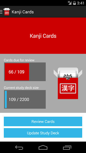 Android application Kanji Cards screenshort