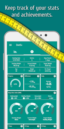 DietEx - Weight, Diet and Heal Screen 2