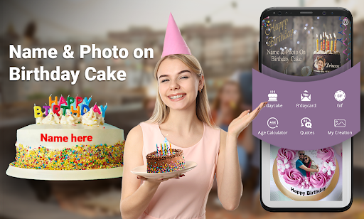 Android application Name Photo On Birthday Cake screenshort