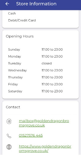 Golden Dragon Chinese Takeaway Screen 3