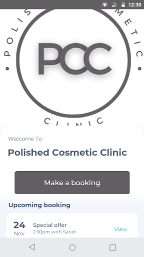 Android application Polished Cosmetic Clinic screenshort