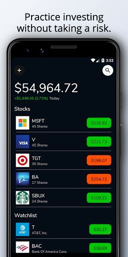 Android application PocketProfit: Stock Market Sim screenshort
