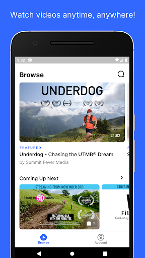 Android application ADVENTURE+ Streaming screenshort