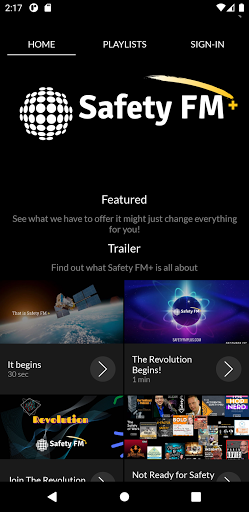 Android application Safety FM+ screenshort