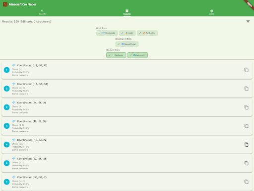 Gem,Ore  Struct Finder for MC