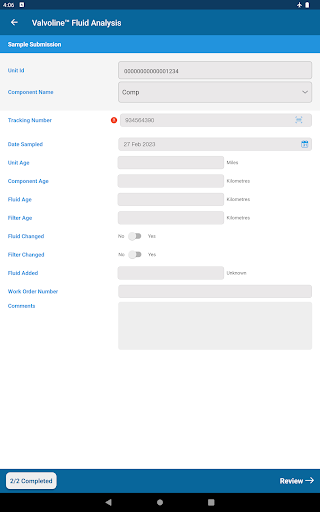Valvoline Fluid Analysis