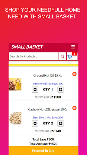 Android application Small Basket screenshort