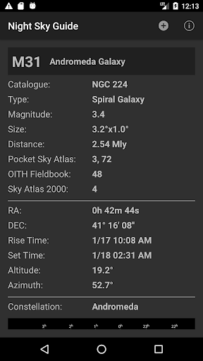 Night Sky Guide Screen 2