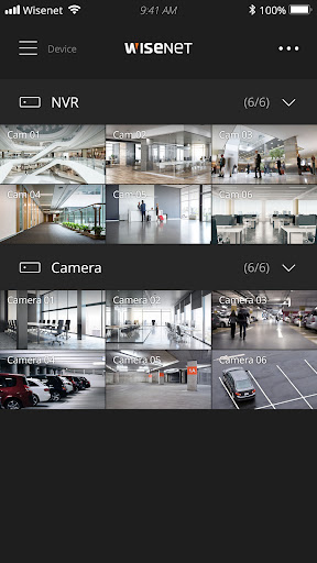 Android application Wisenet mobile screenshort