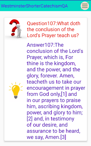 Android application Westminster Shorter Catechism screenshort