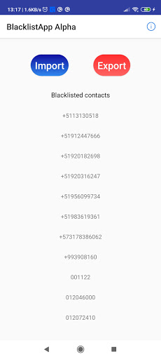 Android application BlacklistApp: Share blocked screenshort