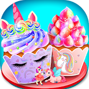 Unicorn Rainbow Cup Cake - Kids Cooking Game