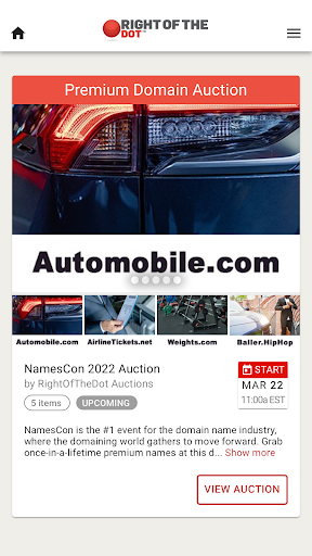 Android application RightOfTheDot Auctions screenshort