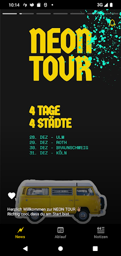 Android application NEON TOUR screenshort