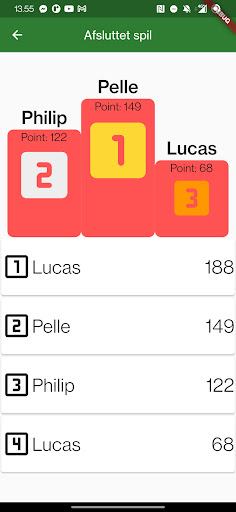 Board game score Screen 2