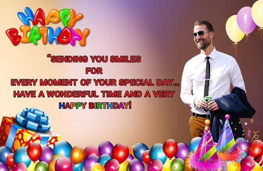 birthday photo frame with text