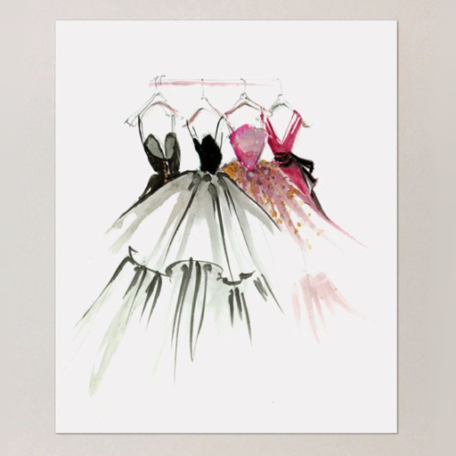 How to draw dresses logo