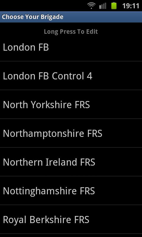 Android application UK Fire Brigade Rota screenshort