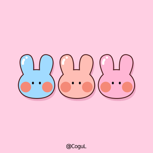 카카오톡 테마 - 토끼 젤리_레인보우 핑크 logo