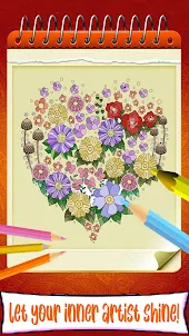 Flowers Coloring Book, Mandala